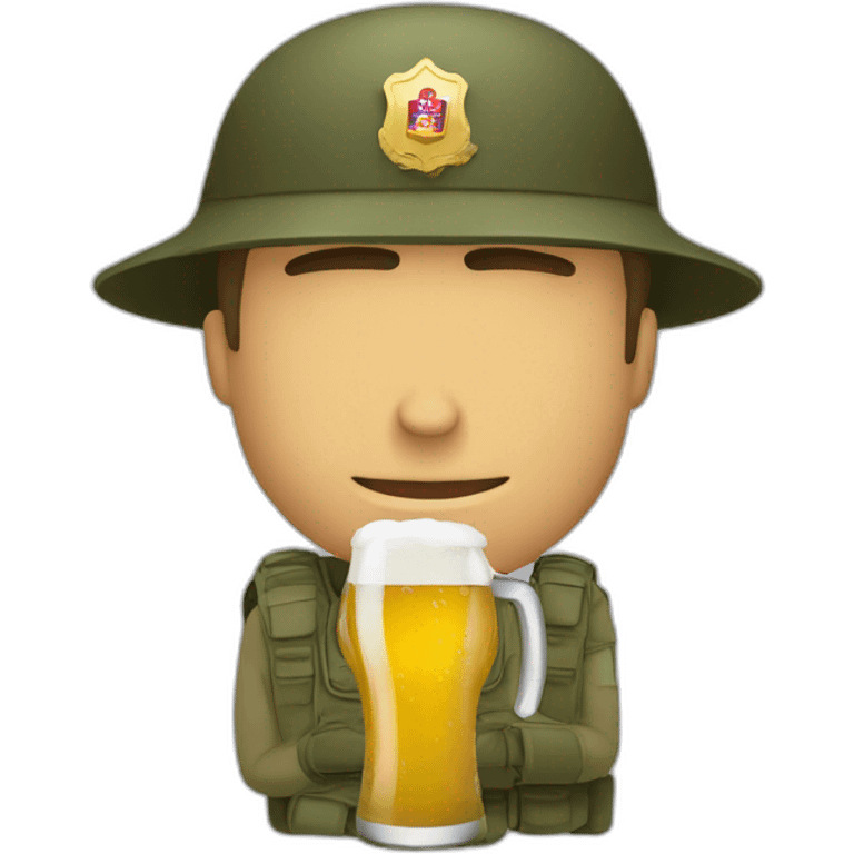 Soldier drinking beer emoji