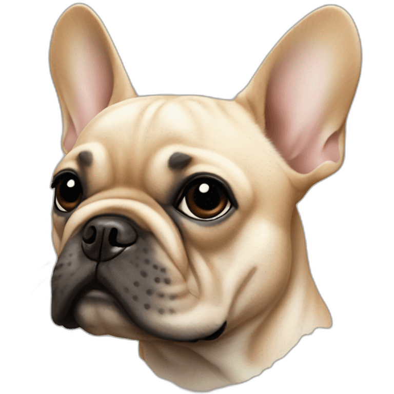 Beige French bulldog with black dots on the head emoji