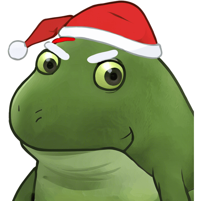 Turtle wearing a chsristmas hat emoji