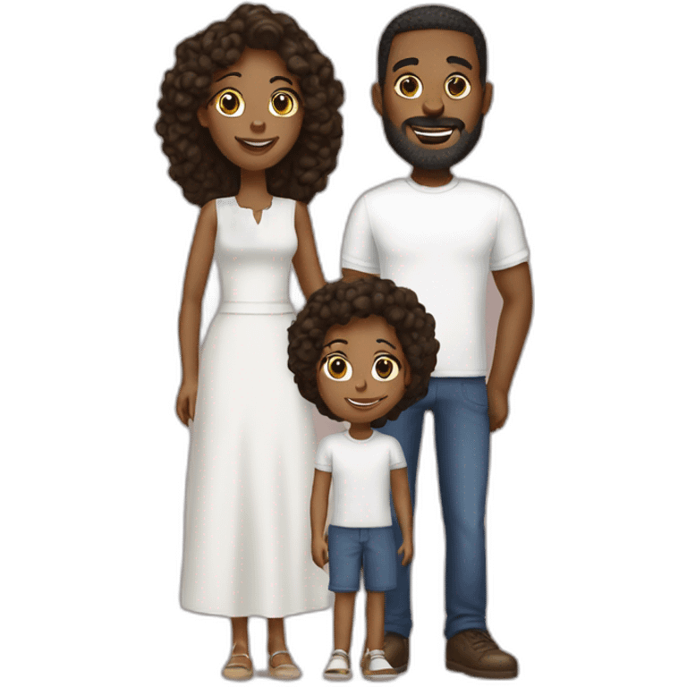 Family 3 people two blackwives one whitehusband emoji