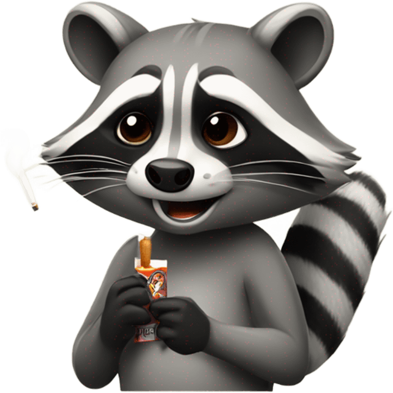 raccoon smoking  emoji