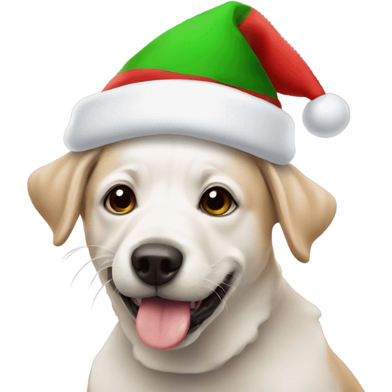 Dog in a Santa hat emoji