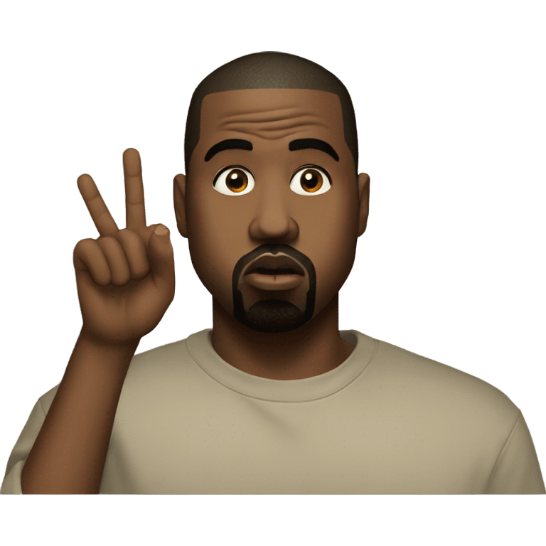 Kanye west with one finger on his mouth shushing  emoji