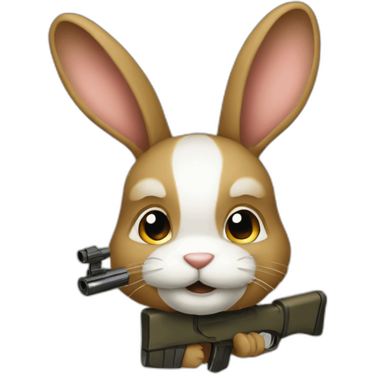 Lapin avec fusil emoji