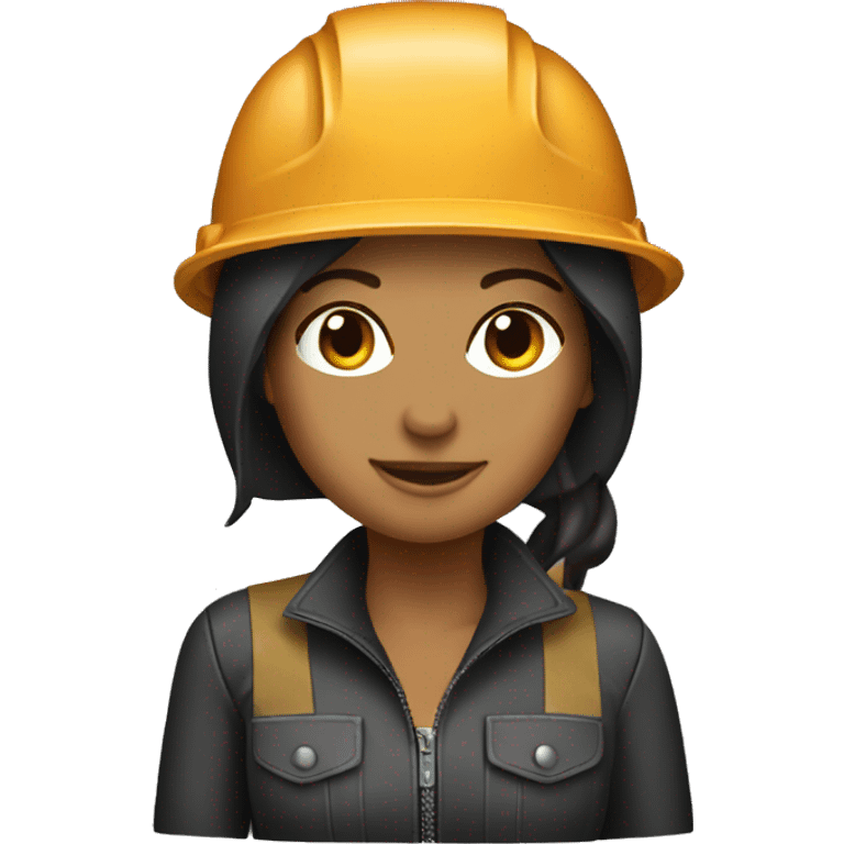 Brunette tan girl with welding helmet emoji