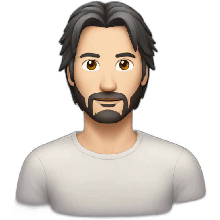 short hair and no facial hair Keanu emoji