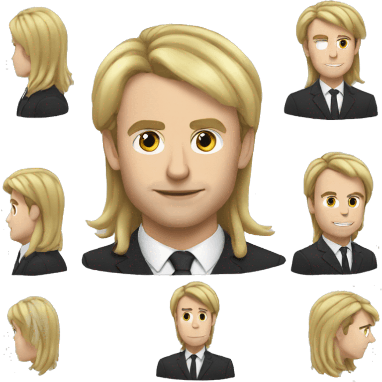 Macron avec des tresses emoji