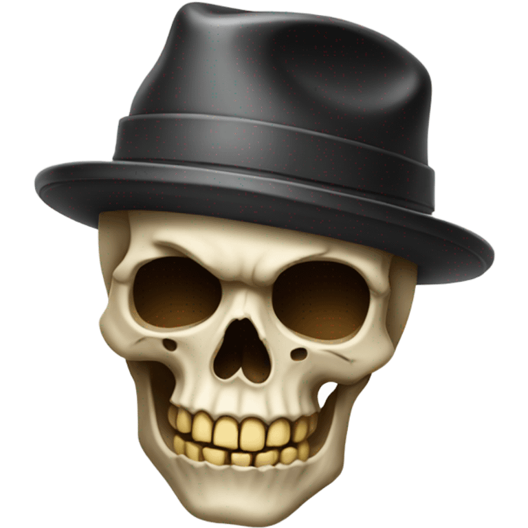 skull with hat on top emoji