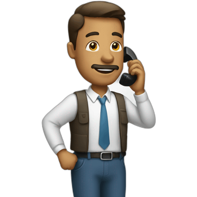 man with talking phone emoji