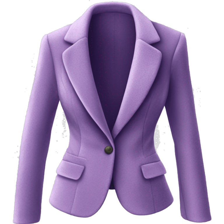 Realistic isolated open lavender fuzzy velvet feminine fashion blazer jacket. emoji