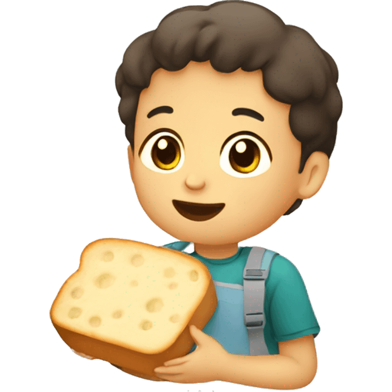 Child eating tapioca bread emoji