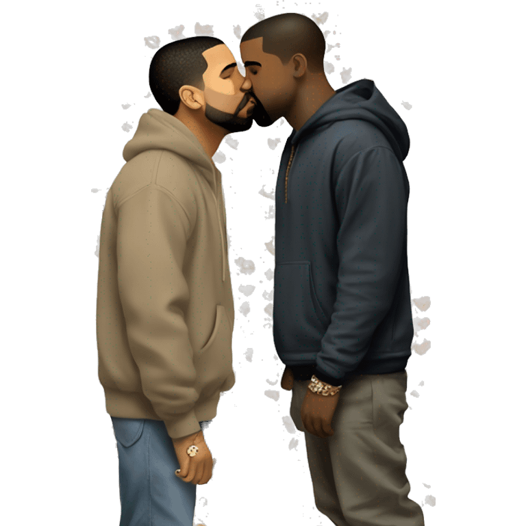 Drake kissing kanye west emoji