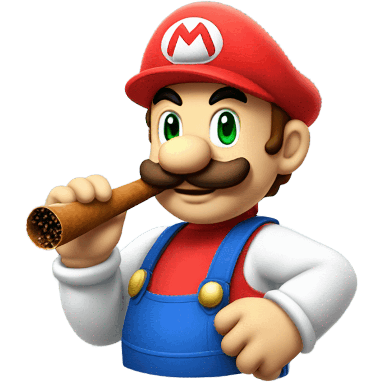 Mario the plumber with a tobacco pipe emoji