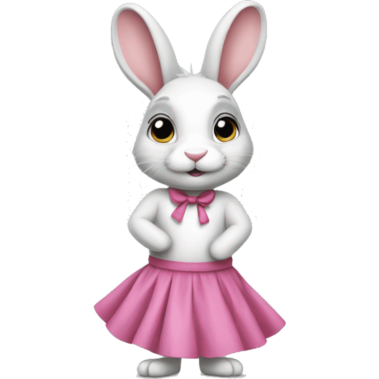 Rabbit with pink skirt  emoji