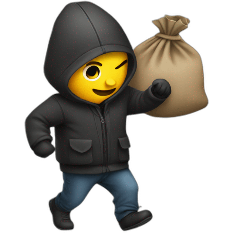 Thief carrying a money bag emoji