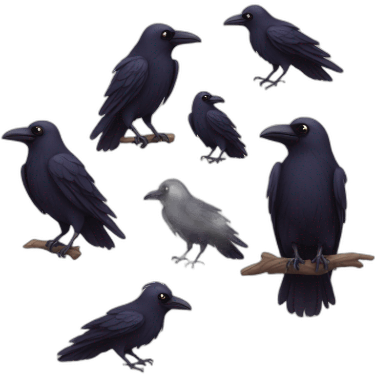 Cute raven emoji