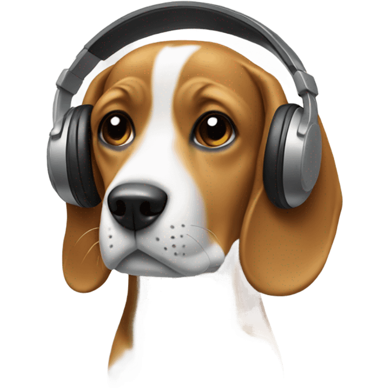 A beagle wearing headphones emoji