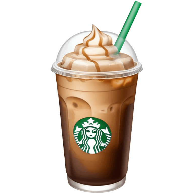 Starbuck ice coffee with ice cubes emoji