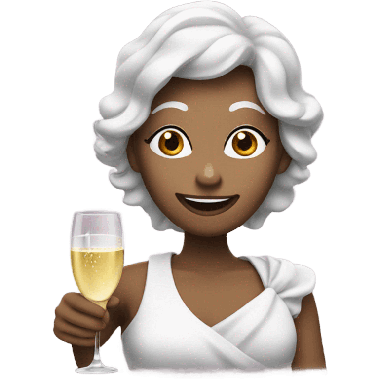 Wink face with champagne  emoji