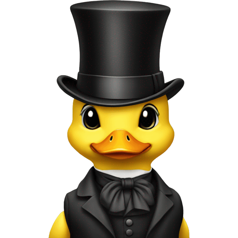 Yellow duckling in a top hat emoji