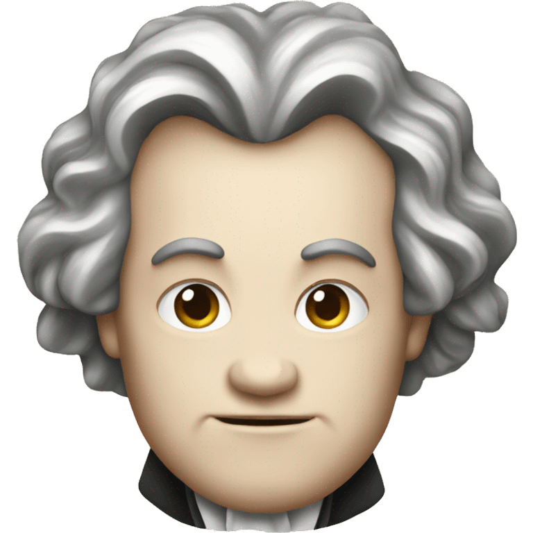 Set of round Emoji icon of beethoven emoji