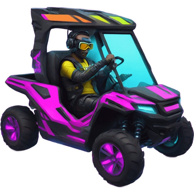 cyber punk UTV neon with driver emoji