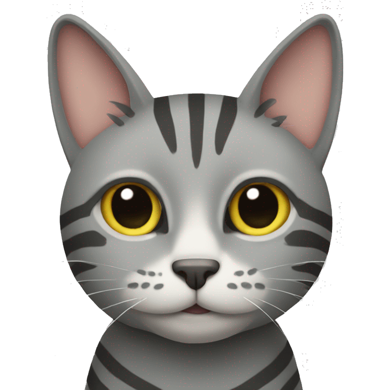 Grey cat with stripes emoji