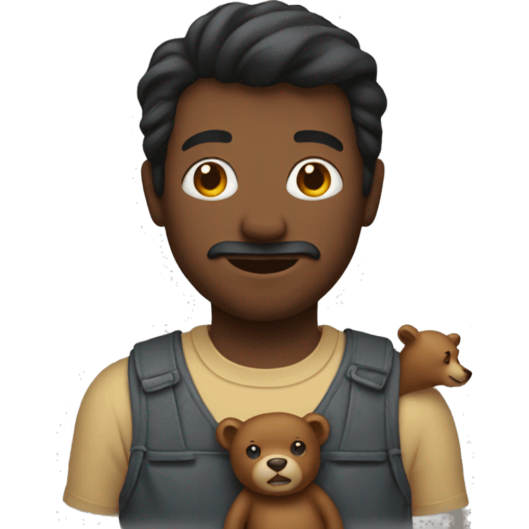 men holding a bear emoji