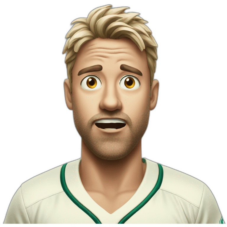 Shocked cricketer emoji