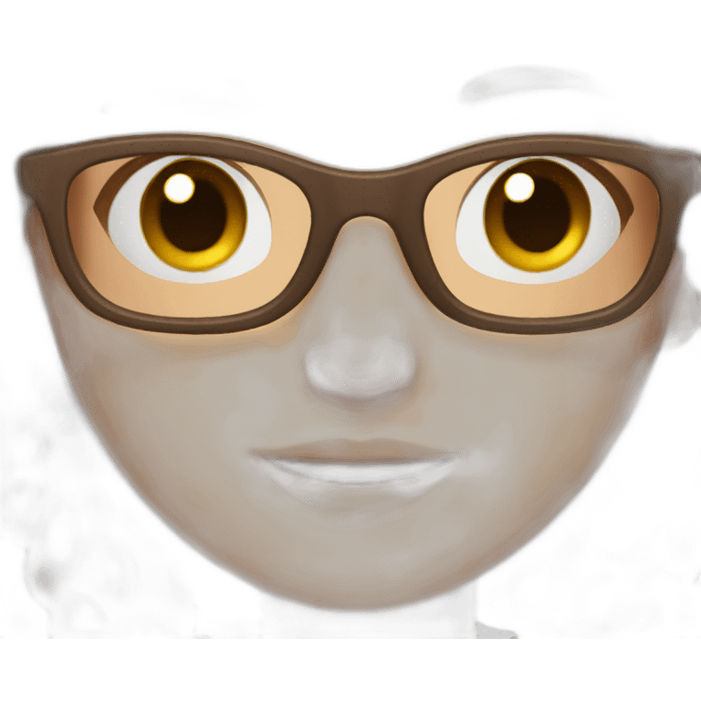 Girl whit brown hair and glasses emoji