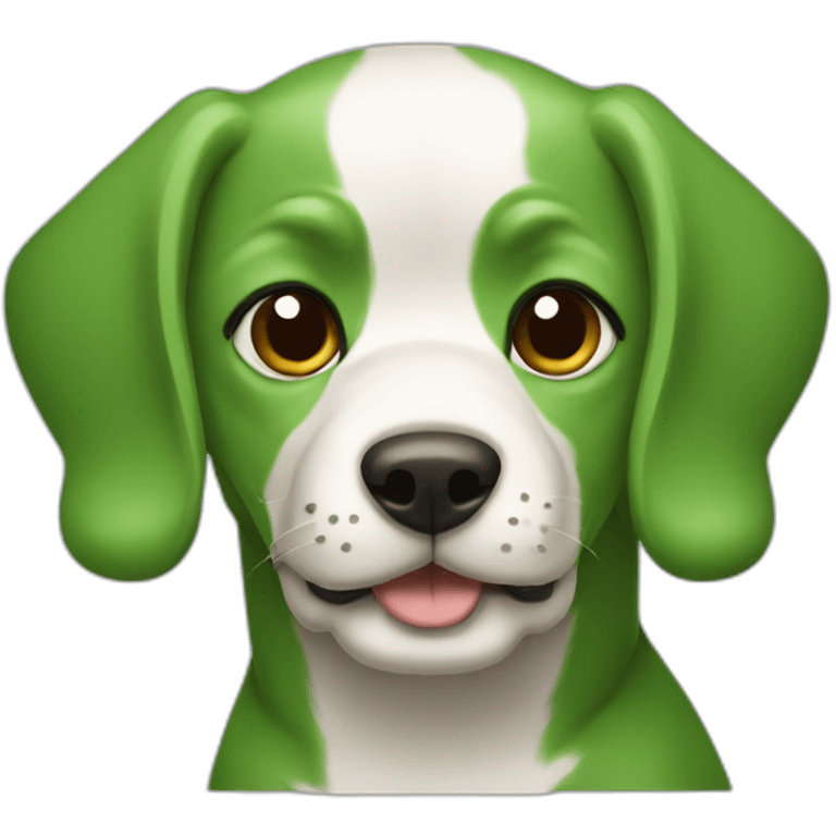 Perro color verde emoji