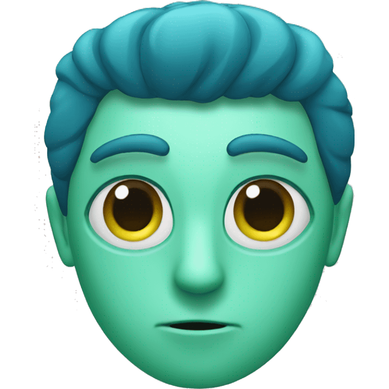 discover face with blue green owl head emoji