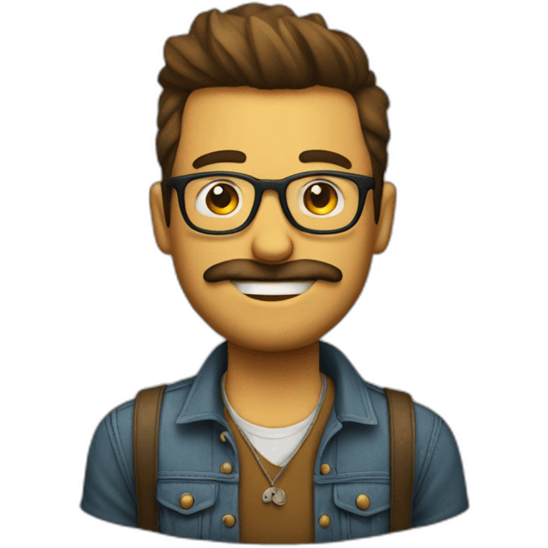 Hombre con estilo hipster emoji