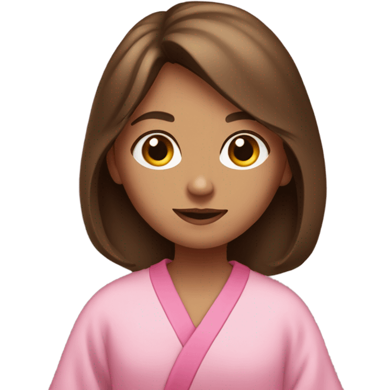 Sooky girl brown hair pink robe emoji