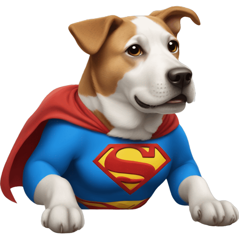 Dog wearing superman costume  emoji