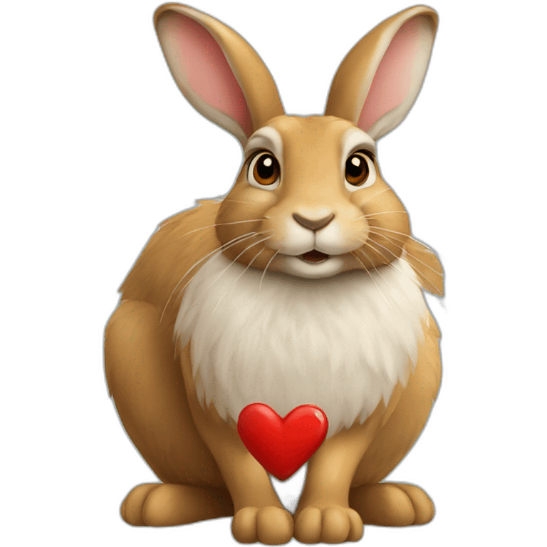 hare showing a heart emoji