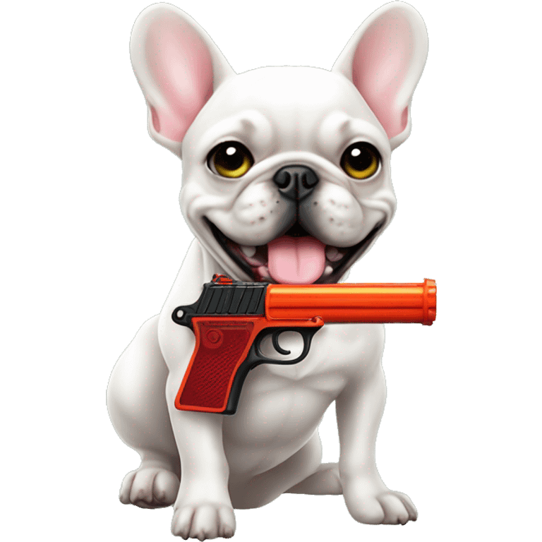 French bulldog water pistol  emoji