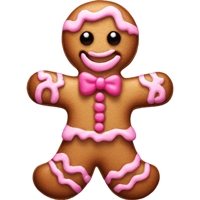 Pink gingerbread man emoji