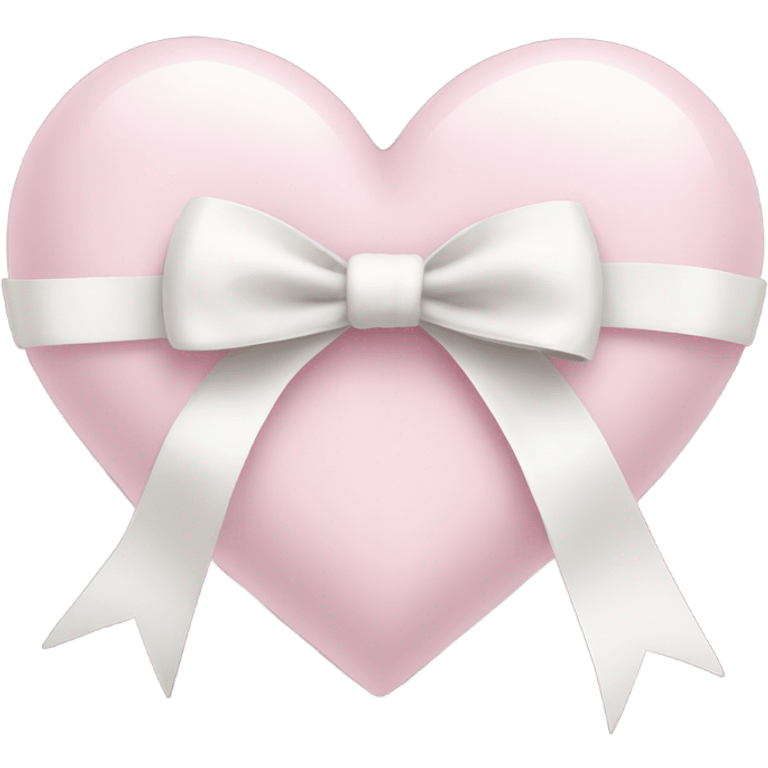 light pink heart with white bow emoji