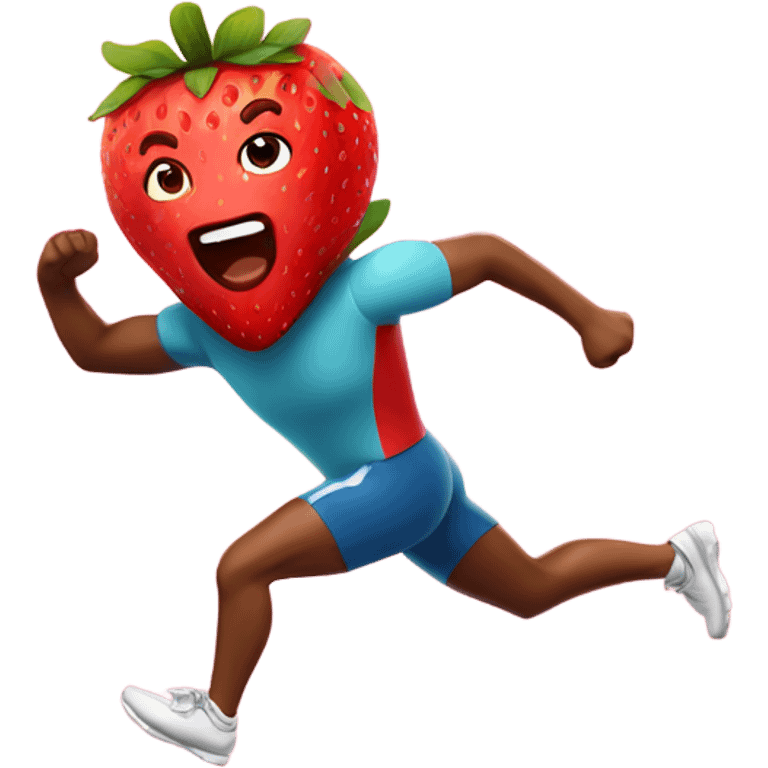 fit strawberry sprinting fast emoji