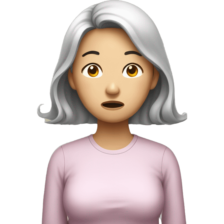 Worried, mother, Korean, Asian, emoji