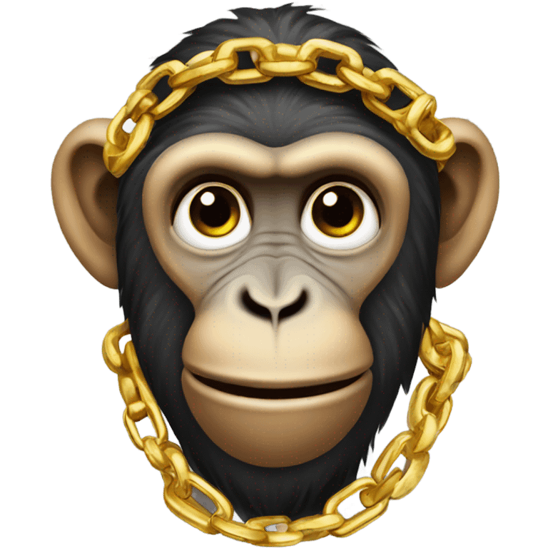 a monkey with a gold money sign chain around his neck  emoji