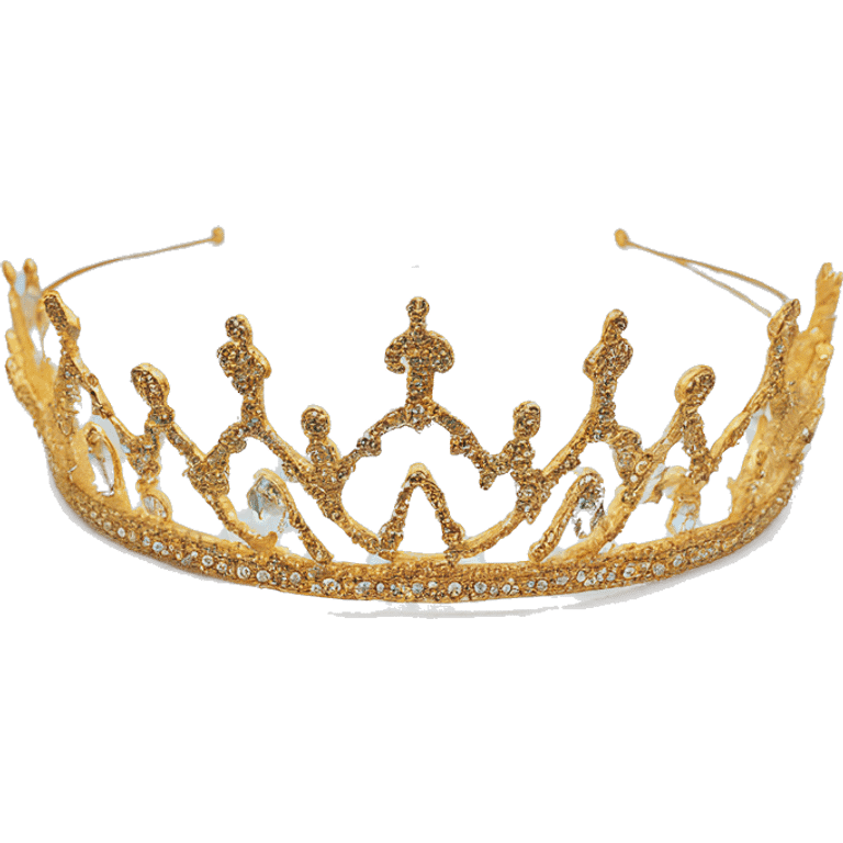 dainty gold crown crystal tiara  headband emoji