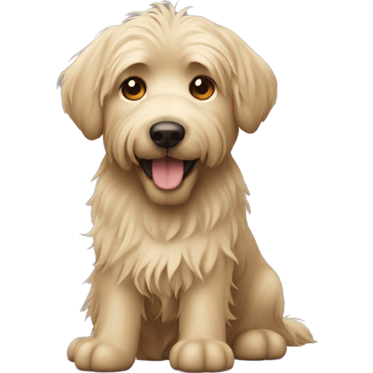 shaggy dog similar to labrador with golden sticking out hair emoji