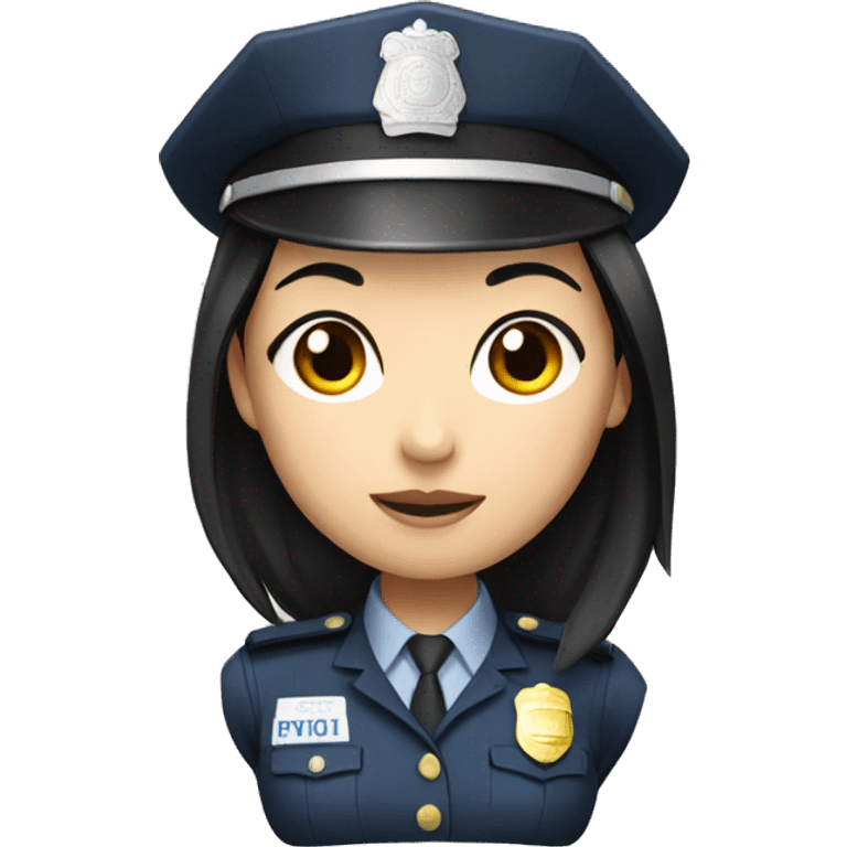 Asian Policewoman with black hair  emoji