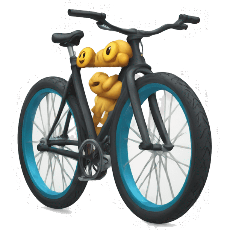 Bike with big tyr emoji