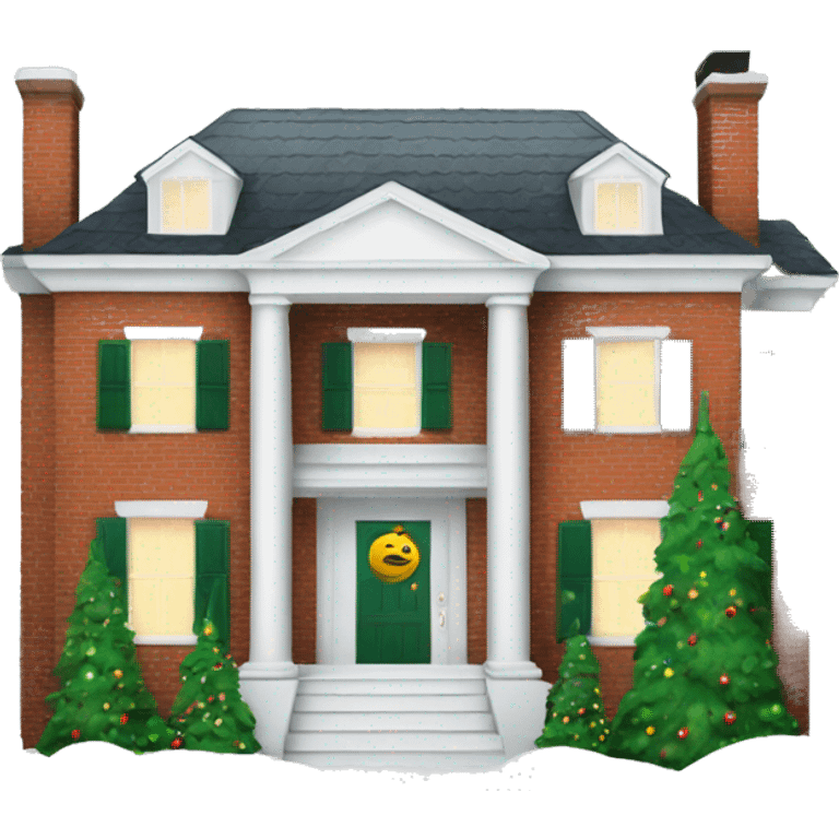 Big white house on Christmas  emoji