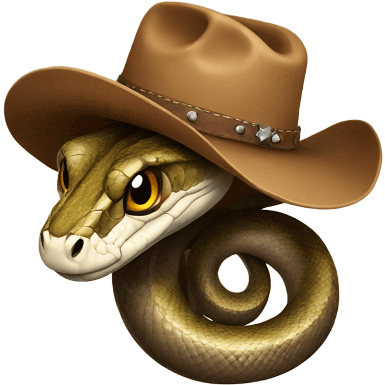 Snake wearing a cowboy hat emoji