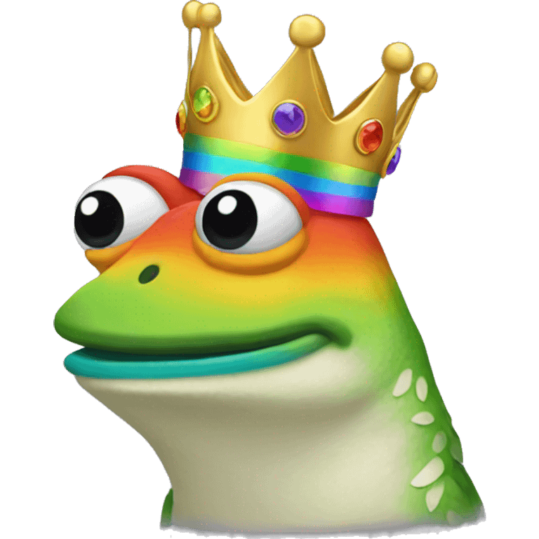 pepe with rainbow crown emoji