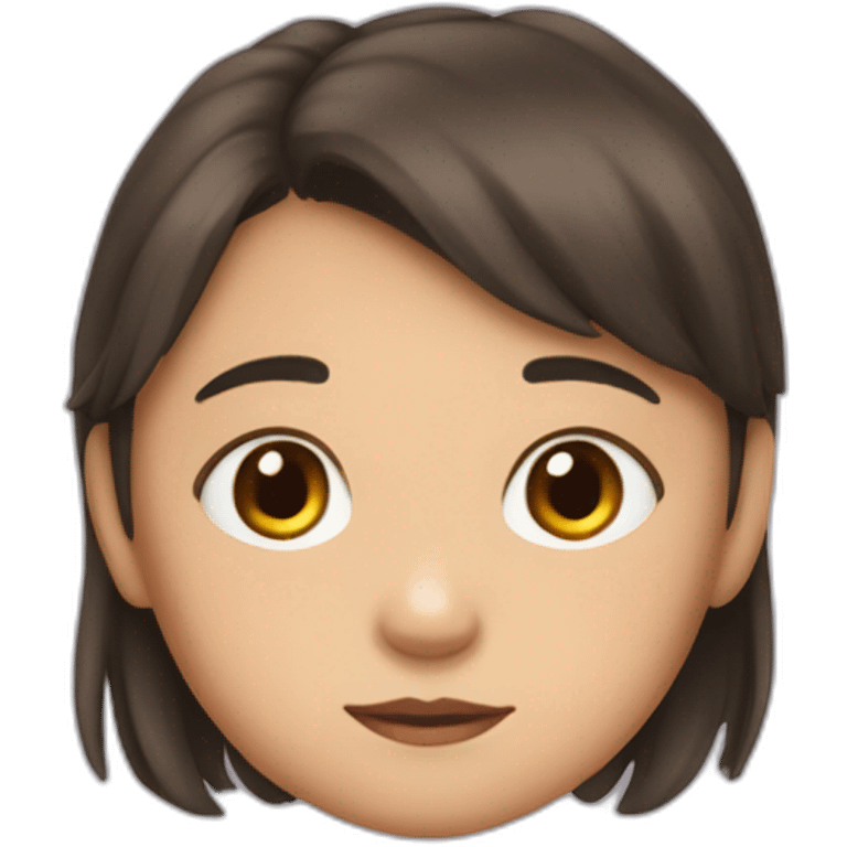 Fille Brune déguisée en Totoro emoji